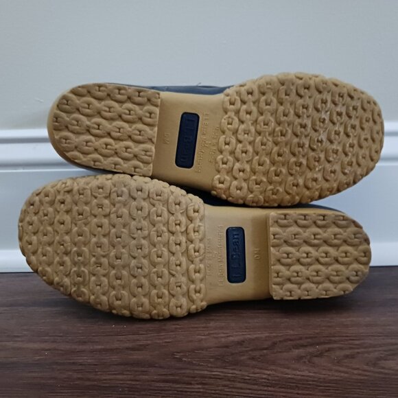 Bean Boots by LL Bean Women's 8 Navy Brown Leather Low Rubber Moc Toe Duck - Picture 9 of 9